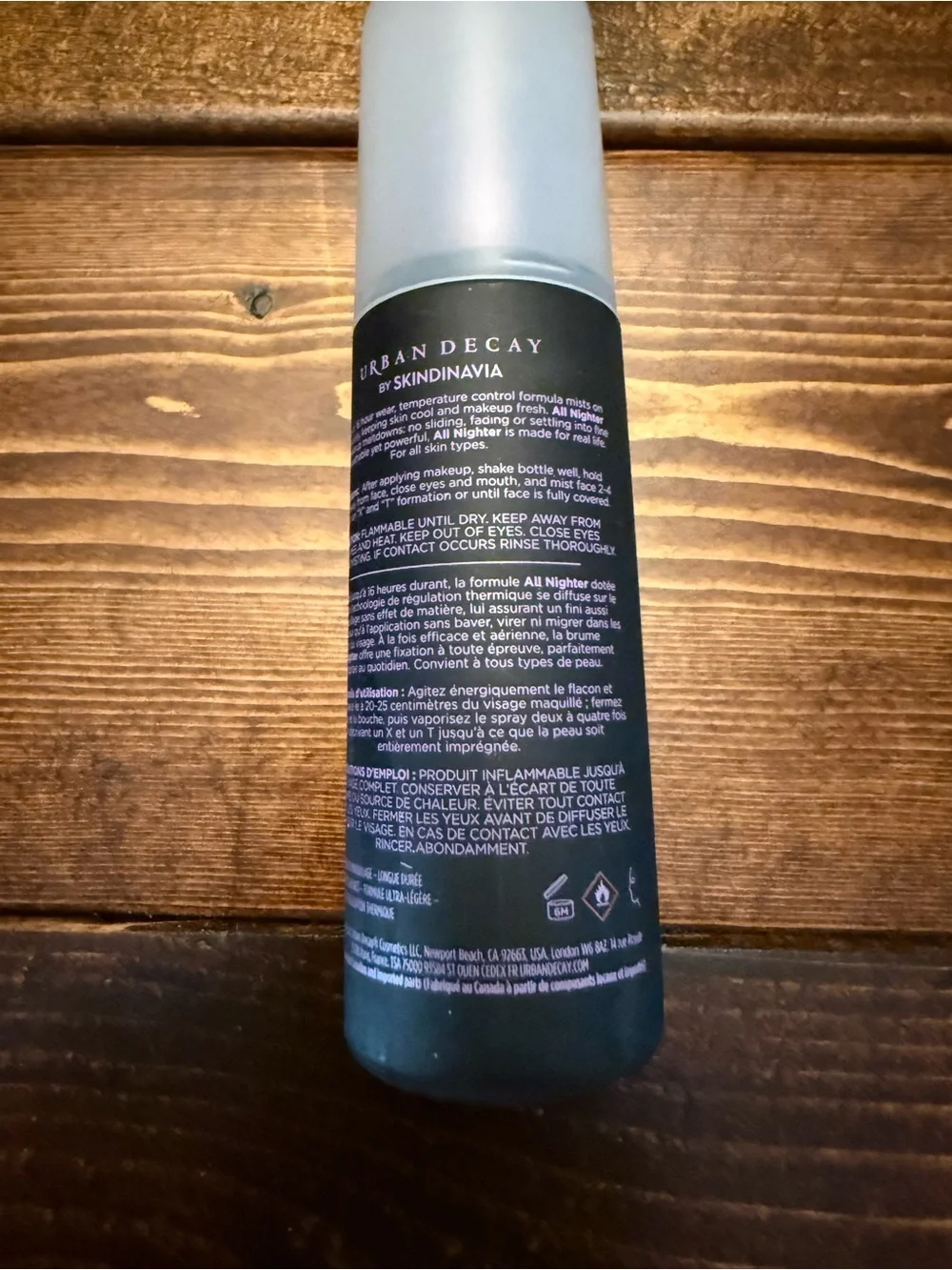 Urban Decay Long-Lasting Setting Spray in Black with Pink Script